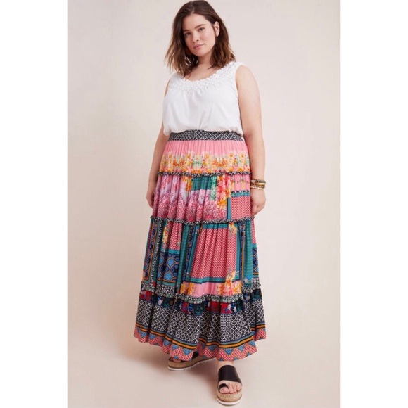 NWT ANTHROPOLOGIE BHANUNI BY JYOTI CELINA TIERED MAXI SKIRT - Picture 5 of 16